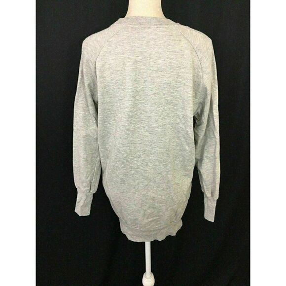 Zara WB Women’s Solid Gray Long Sleeve Long Sweater Sweatshirt Top Small - Picture 4 of 6